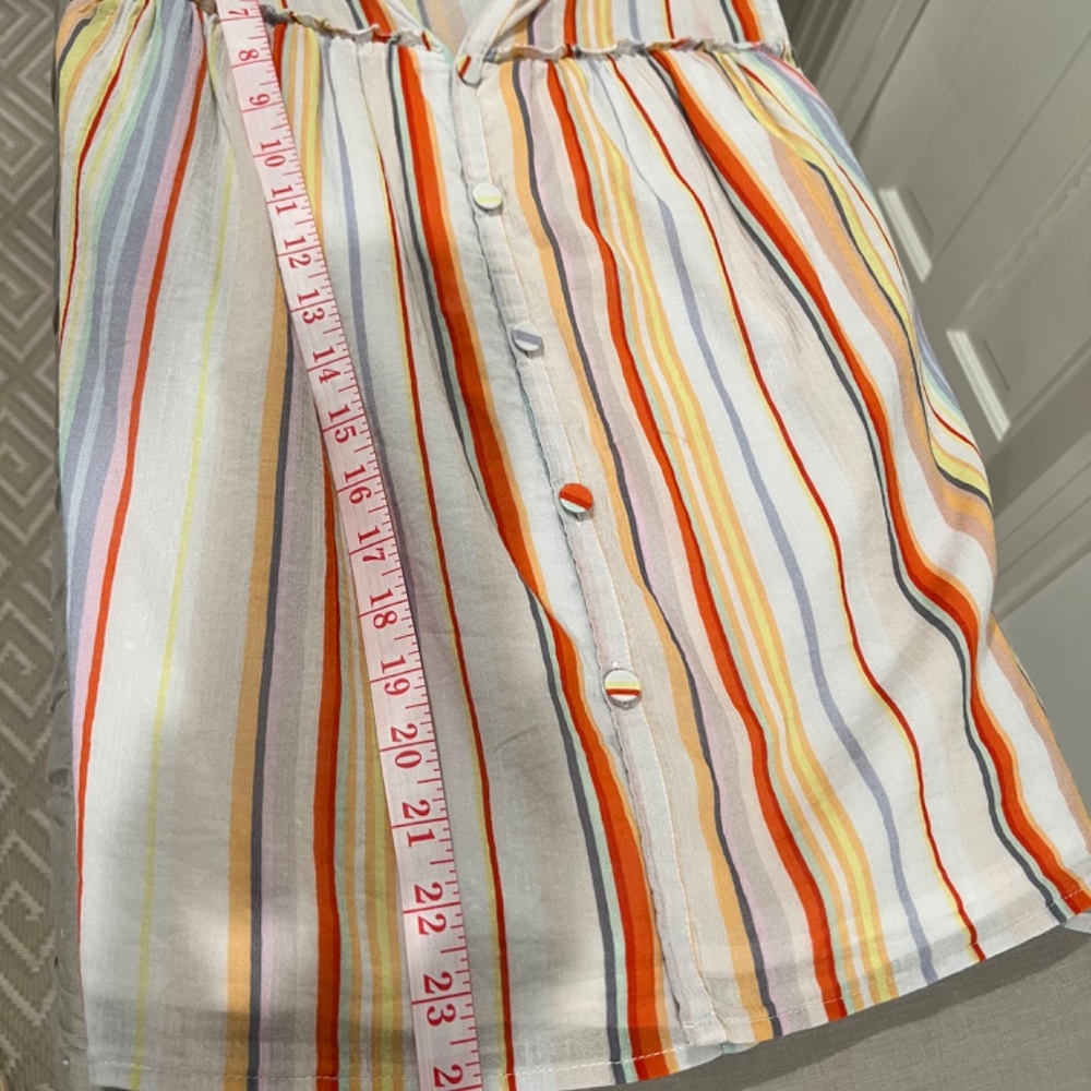 Marie Oliver Flowy Stripe Poplin Top, Sz M - Picture 12 of 12